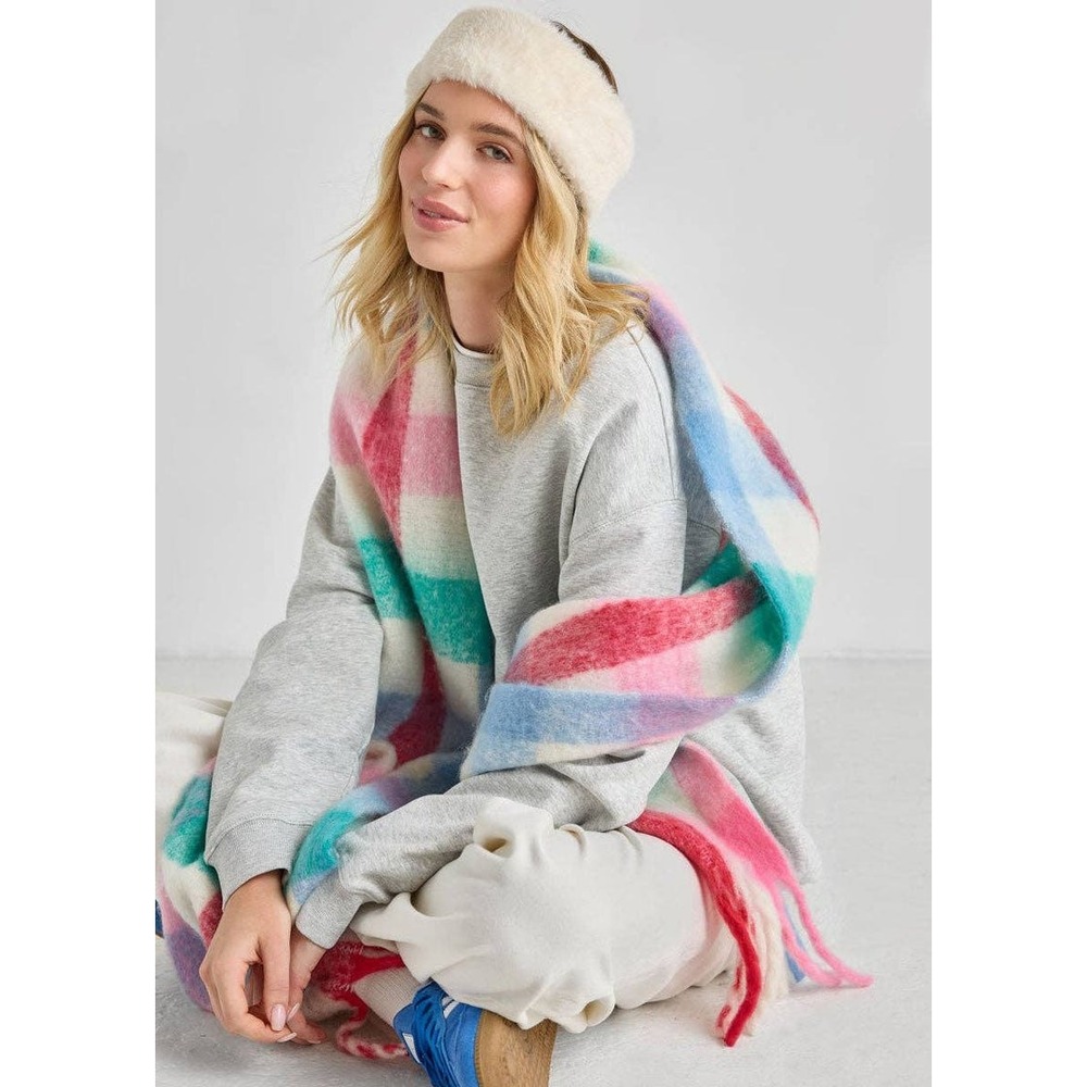 Mad Hatter Faux Fur Headband Cream Off White Winter Ear‎ Warmer Elastic Back